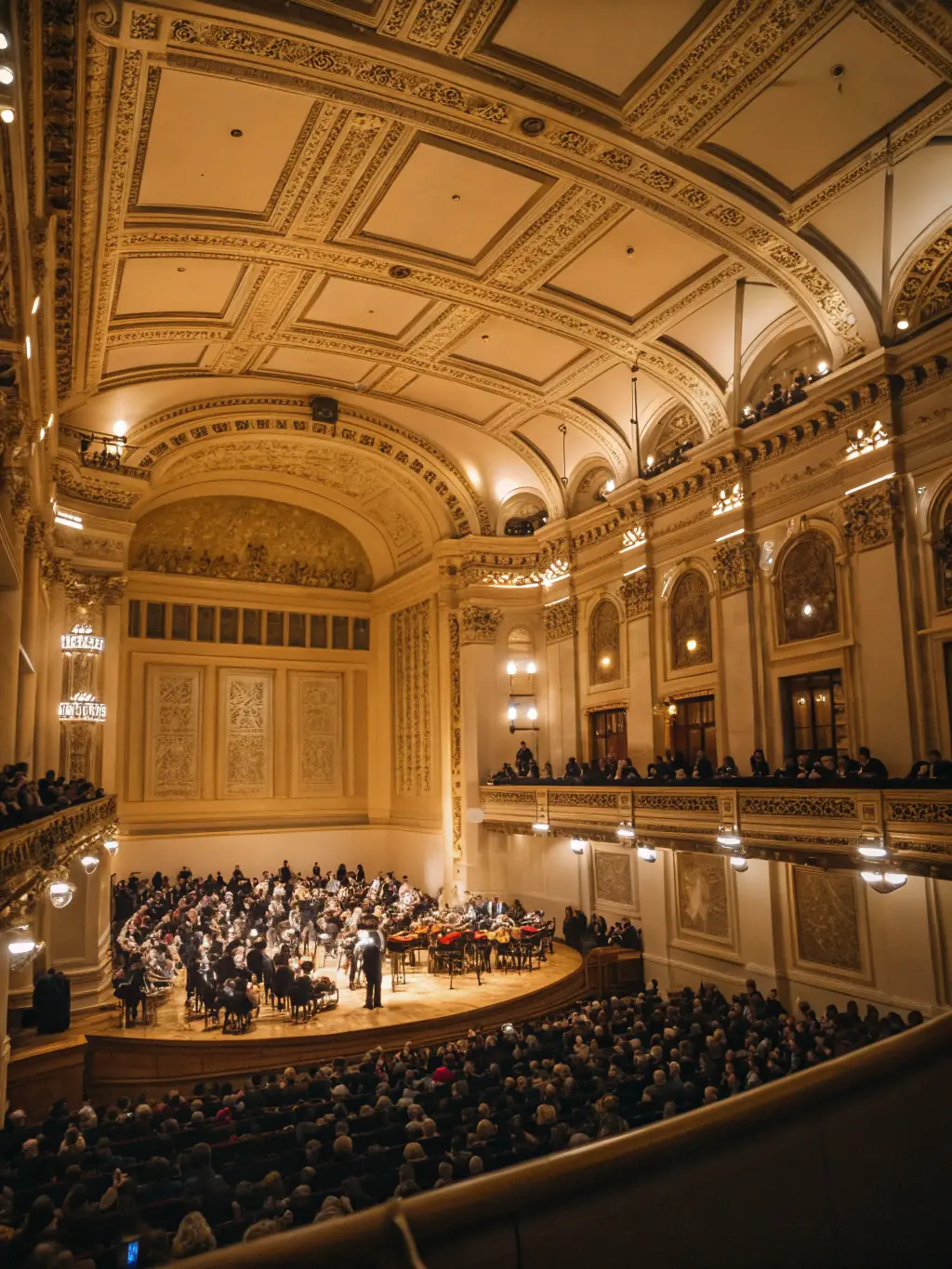 A vibrant photograph capturing a youth orchestra performing at an ASSOCIATION FESTI'MUSIC event, showcasing young musicians passionately playing their instruments, with a diverse audience enjoying the performance in the background.